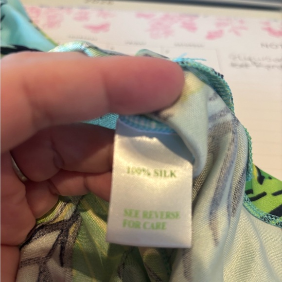 Lilly Pulitzer Vibrant Green and Blue Pam and Parrot Print Dress - Picture 4 of 6